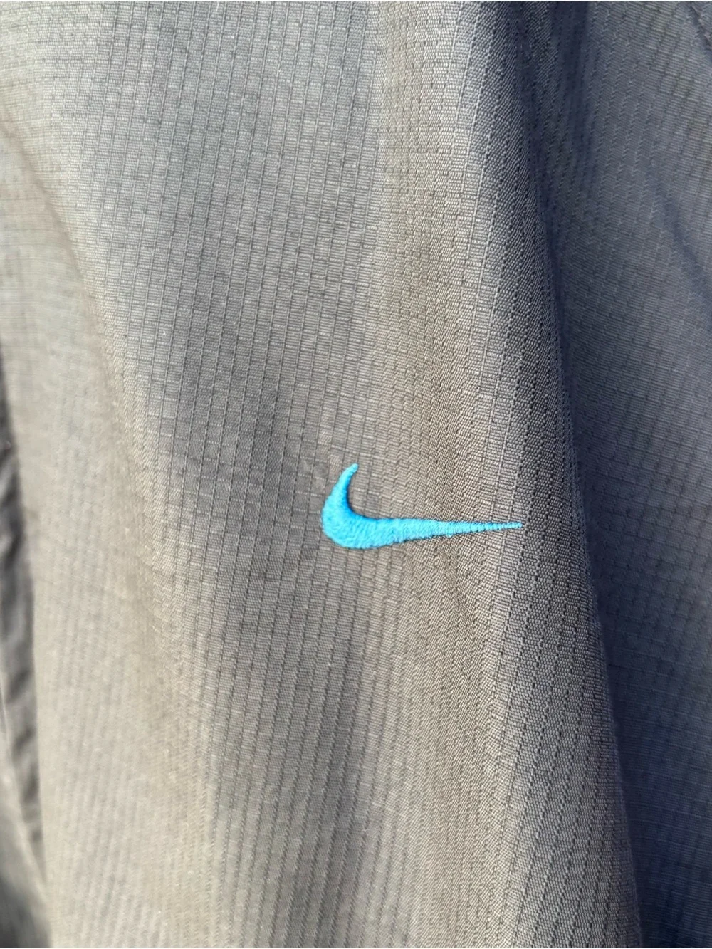 Vintage Nike Blue Black Windbreaker Unisex XL Jacket Embroidered